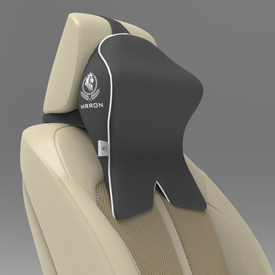 MRRON PROTECH Series Memory Foam Head Rest Cushion For Car - Neck Pillow Neck Support(Black)