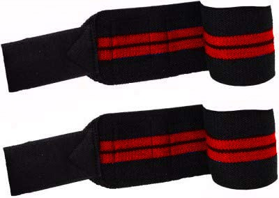 FRENDZO Gym Wrist Band Hand Support Weight Lifting Braces For Body Building UNISEX is52 Wrist Support(Black)