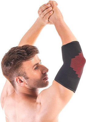 FEDORA EMPIRE Elbow Support Sleeve Wrap Cap Brace Elbow Guard Band Pads Protector Belt Grip Elbow Support(Black, Red)
