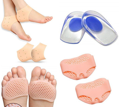 dazzleartenterprise Silicone Gel Heel Pad Socks for Pain Relief Half Heel with Blue Heel Heel Support(Multicolor)
