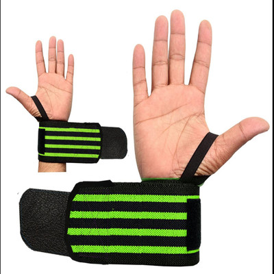 Donizard Wrist Support with Thumb Loop Strap Wrist Band for Weight Lifting Gym Wrist Support(Black, Green)