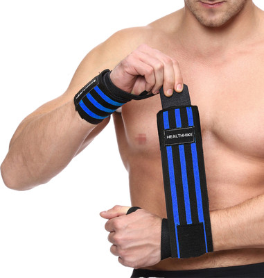HealthHike Supporter for Gym, Adjustable Hand Wrap, Strap/Band for WeightLifting Men Women Wrist Support(Blue, Black)