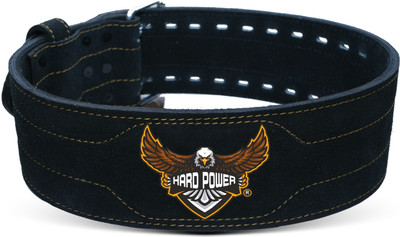 HARD POWER Power Lifting Gym Belt for Men Weight Lifting Leather Belt Back Support Weight Lifting Belt(Black)