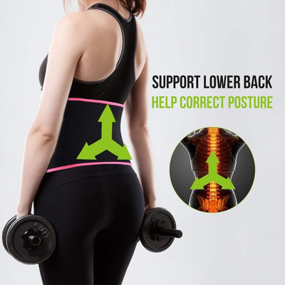 RBS (Free Size) Sweat Slim Belt for Fat Loss, Weight Loss and Tummy Trimming Exercise Abdominal Belt(Black, Pink)