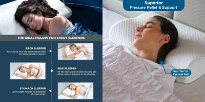 RUSHABH ENTERPRISE Memory Foam Abstract Sleeping Pillow Pack of 1(White)