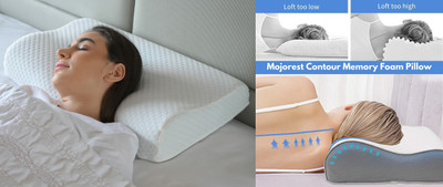 RUSHABH ENTERPRISE Memory Foam Solid Sleeping Pillow Pack of 1(White)