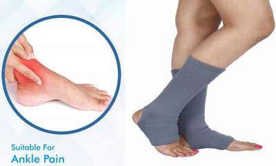 DNelon Orthopedic Pain Relief Ankle Compression Support Cap Brace/Sleeves (PACK OF 1) Ankle Support(Grey)