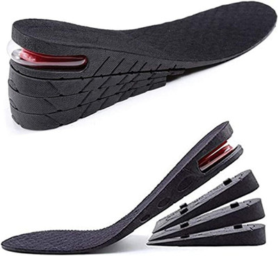 MRJV Height Increase Insoles for Men | 4-Layer Adjustable Shoe Lifts with Air Cushion Heel Support(Black)