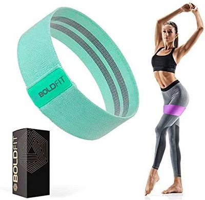 BOLDFIT Fabric Resistance Band - Loop Hip Band for Women & Men for Hip (Light) Back / Lumbar Support(Green)