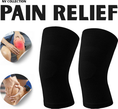 NV COLLECTION Natural Movement Knee Cap with Smart-Stretch Weave Knee Support(Black)