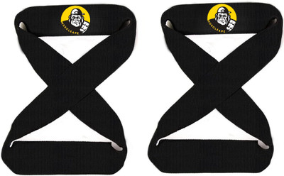 Muscleape Weight Lifting Straps 8 Shaped Padded Cuff for Gym Workout Wrist Support(Black)