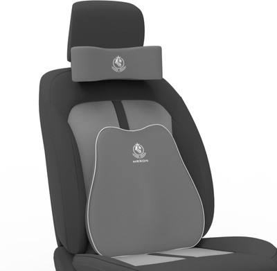 MRRON Breeze Slim Car Backrest and Neck Rest Memory Foam Support Pillow Combo Posture Corrector(Black)