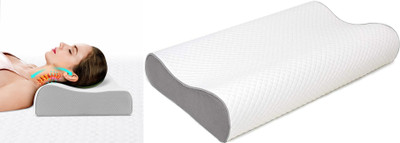 RUSHABH ENTERPRISE Memory Foam Polka Sleeping Pillow Pack of 1(White)