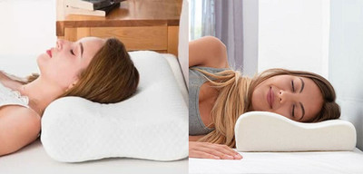 PRATIK MARKETING Memory Foam Polka Sleeping Pillow Pack of 74(White)