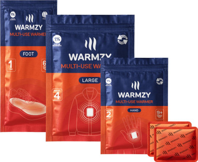 WARMZY Body, Hand & Foot Self heat Air activated Warmer(4Pc Body,2Pair Hand&1Pair Foot) Hand Support