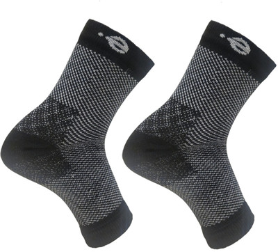 ecosync Bamboo Cotton Ankle Pain Relief Socks for Men & Women, Compression Socks Foot Ankle Support(Black)