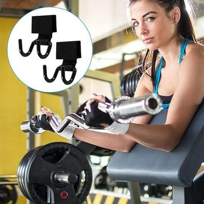 ISHWA Heavy Duty Gym Wrist Support with Lifting Hooks for Weight Training Ankle Support