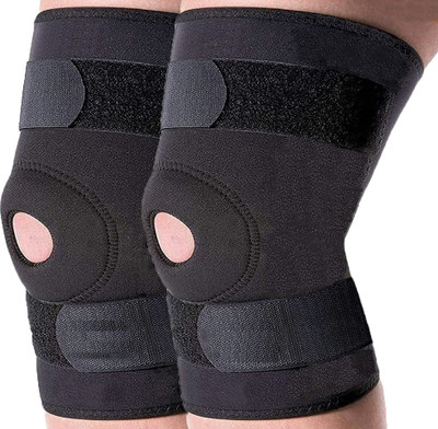 MORATER Unisex Adjustable Knee Support Brace, Knee Open Patella for Knee Pain Relief Knee Support(Black)