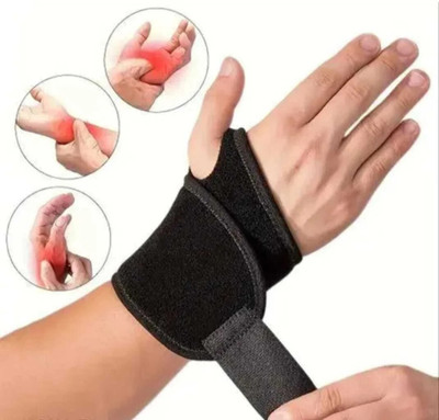 FITLOGAN Professional Wrap Band , Strap For Gym and Fitness Wrist Support(Black)
