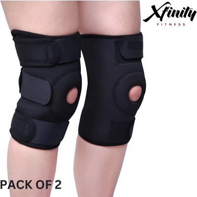 Xfinity Fitness Knee cap for women and men adjustable joint pain relief washable ( PACK OF 2) Knee Support(Black)