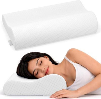 MY ARMOR Cervical Pillow for Neck Pain and Shoulder Pain Relief, Memory Foam Cervical Pillow(White)