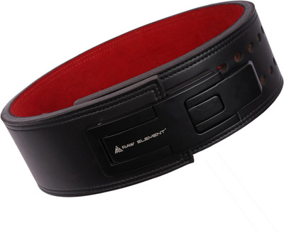 Raw Element Powerlifting Lever Gym Belt Power Genuine Leather Belt Back / Lumbar Support(Black)