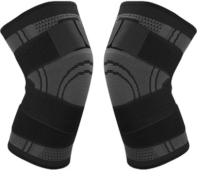 GJSHOP Pain Relief Compression Knee Support Gym Running Jogging Sports Workout Sleeve Knee Support(Black)