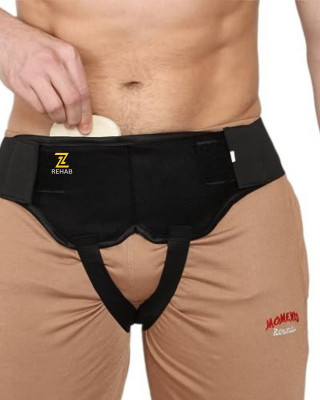 Z-REHAB Adjustable Inguinal Support | Removable Truss Pads | Left/Right/Dual Side Use Abdominal Belt(Black)