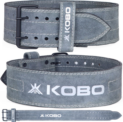 KOBO Weightlifting Lever Gym Belt 6 mm Genuine Leather Dead Lift Squat Power Lifting Weight Lifting Belt