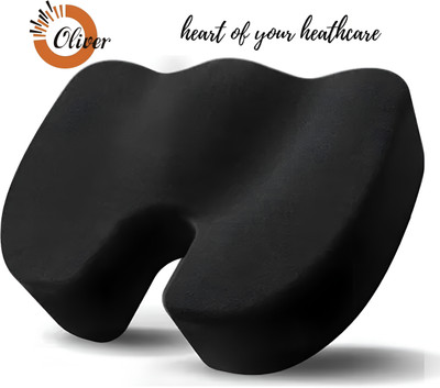 Oliver Coccyx Seat Cushion Memory Foam Sciatica, Tailbone, Pain Relief Hip Support Back Back / Lumbar Support(Black)