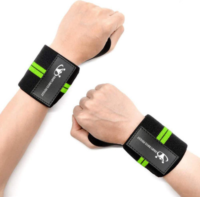 HMFURRYS FINEST Professional Wrist Wrap Band with Thumb Loops Wrist Support(Green)