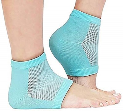 dust n shine Silicone Gel Heel Socks for Dry Hard Cracked Heel Repair Pad, Swelling Heel Support(Blue)