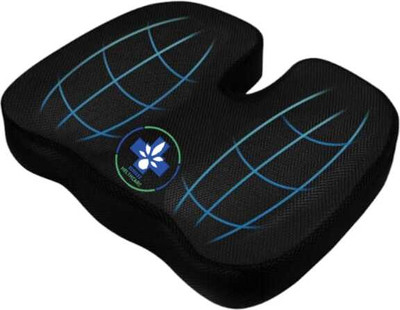 BRIJJ HELTH CARE Orthopedic memory foam/Lower Back Pain Relief-Cushion for Chair Tailbone Pillow Cervical Pillow(Black)