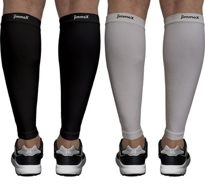 Jimmox Calf Compression Sleeves Shin Splint Support Calf Pain Relief Knee Support(Black, Grey)