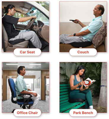 MAITRI ENTERPRISE Black Memory Foam Car Pillow Cushion for Hyundai(Rectangular, Pack of 1)