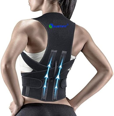 JUSTIFIT posture corrector belt for men and women shoulder back support, back pain relief Posture Corrector(Black)