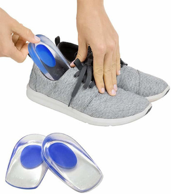 Vinbila Gel Heel Silicon Heel Pad Ankle Pain Shoe Support Pad for Men-Women Heel Support(White)