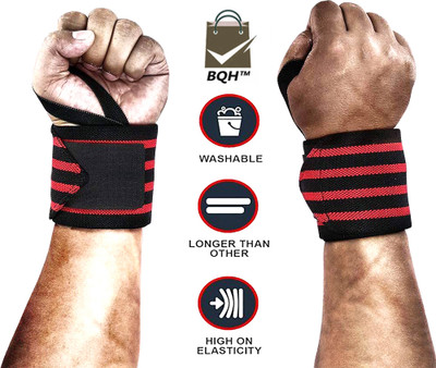 BQH Wrist Supporter for Gym | Nylon Wrist Wrap Band Strap for Men and Women Wrist Support