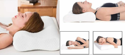 RUSHABH ENTERPRISE Memory Foam Geometric Sleeping Pillow Pack of 1(White)