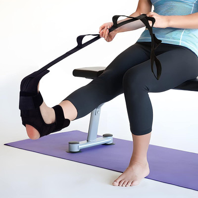 BoldFire Stretching Trainer Durable Correction Belt Foot Drop Stretcher Ankle Ankle Support(Black)