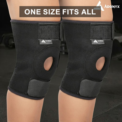 ADONYX Adjustable Knee Braces for Knee Pain Women & Men for Workout and Injury Recovery Knee Support(Black)