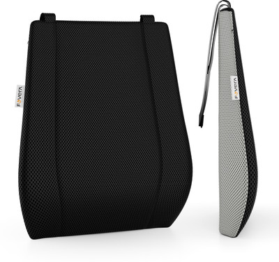 FOVERA Memory Foam Car Back Support Cushion for Long Drive & Daily Commute Back / Lumbar Support(Black)