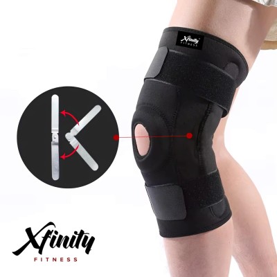 Xfinity Fitness Knee cap Open Patella support with aluminium hinges and adjustable dual straps Knee Support(Blue)