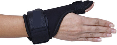 MsOrthtics Thumb Splint Support For Right/Left Hands, Carpal Tunnel & Trigger|Thumb Brace Finger Support(Black)