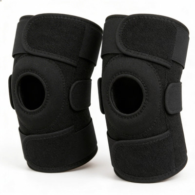 Awero Open Patella Knee Support Brace Pair Knee Support(Black)