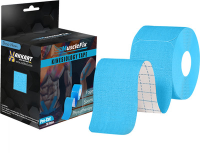 MuscleFix Precut Kinesiology Sports Tape, for Pain Relief and Support (5cm*5 m |Blue) Kinesiology Tape