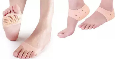 kayru SILICON TOE PROTECTOR & HEEL PROTECTOR SOCKS Heel Support(Beige)