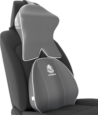 MRRON PROTECH.CRUZ Memory Foam Neck Rest & Cruz Spine Support For Car or Office Chair Back / Lumbar Support(Grey)