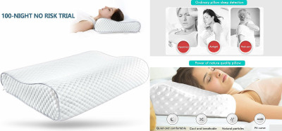 RUSHABH ENTERPRISE Memory Foam Abstract Sleeping Pillow Pack of 1(White)