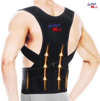 OrthoMark Metal Support Posture Corrector Belt for Women/Men Reduce Back & Shoulder Pain L Posture Corrector(Black)